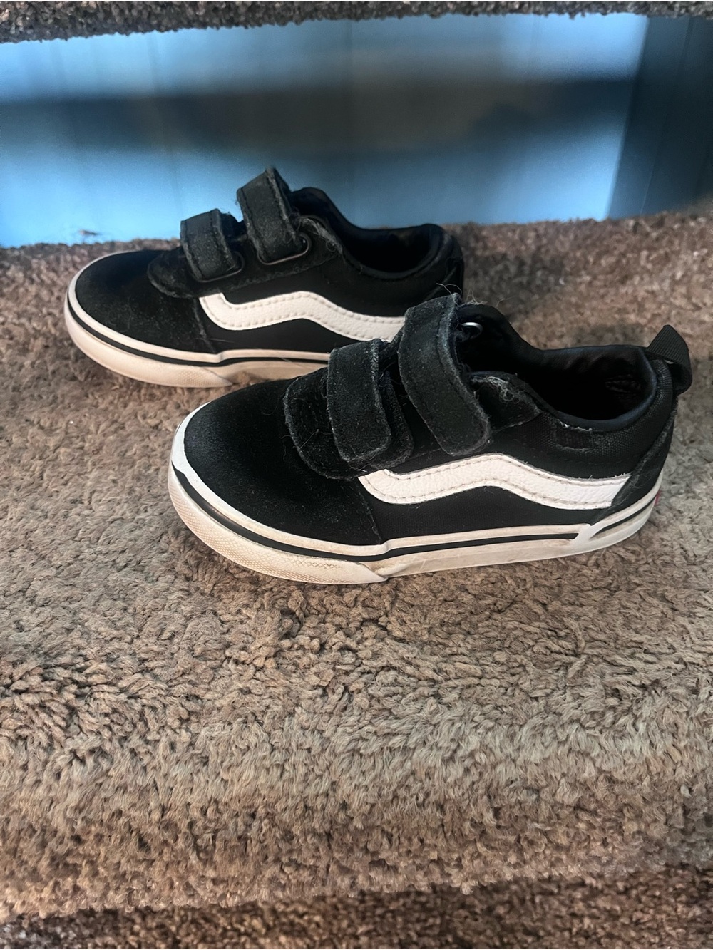 Vans Ward V Toddler Black White Easy On And Off Closure Unisex Sneakers 6.5
